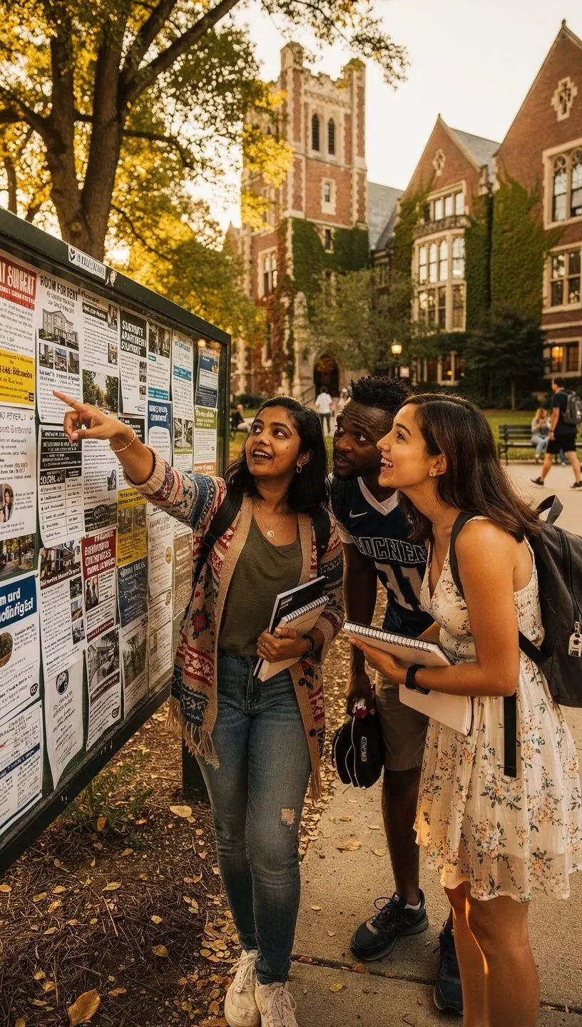 Zestawienie ofert mieszkań do wynajęcia, z informacjami o odległości do najbliższych szkół i dostępnych udogodnieniach.